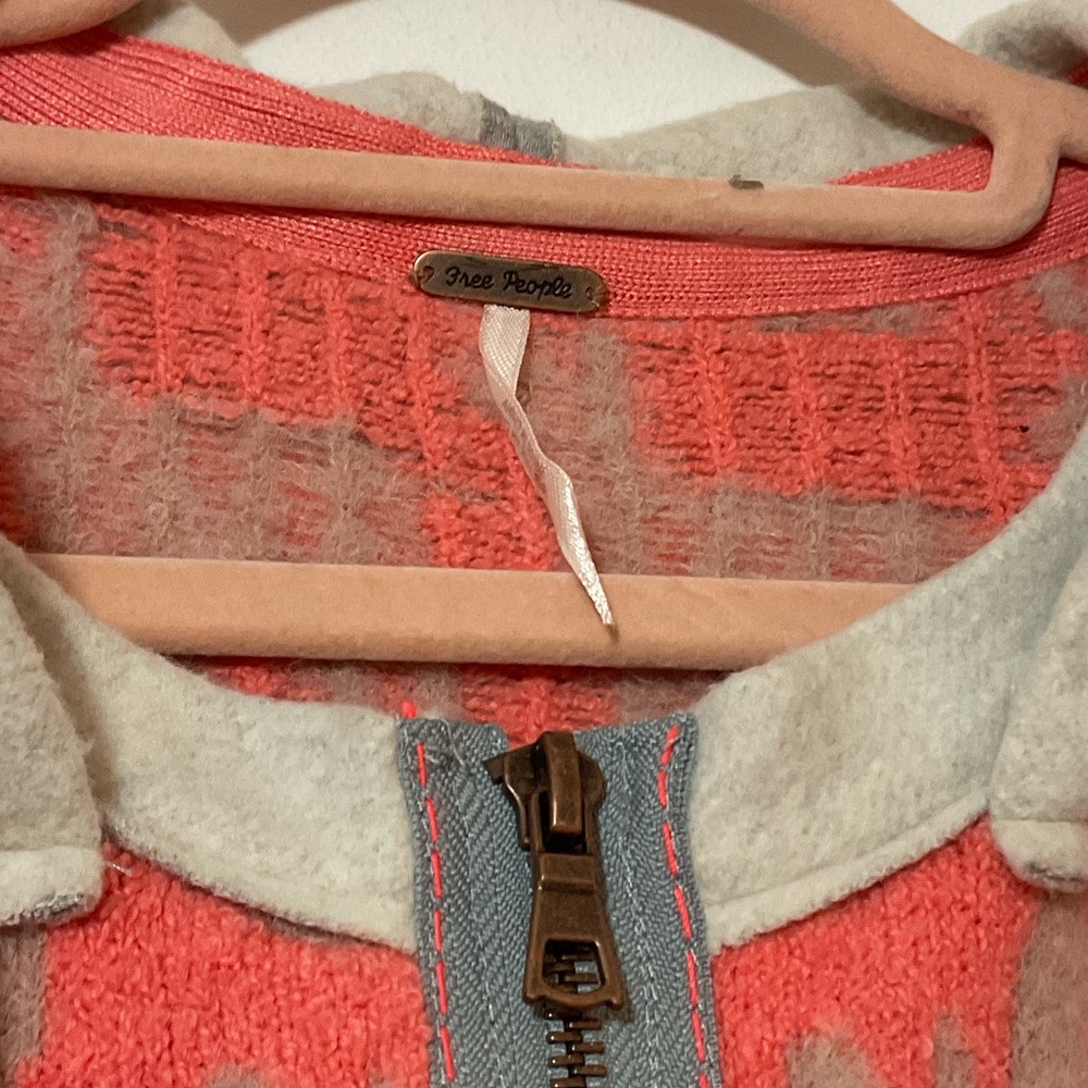 Free People Gray and Red Sweater - Picture 2 of 3